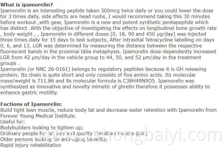 Mus-Cle Growth Body-Building Pep-Tide Ipa-More-Lin Powder CAS 170-851-70-4